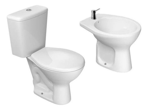 Juego De Baño Deca Inodoro Y Bidet Izy Blanco