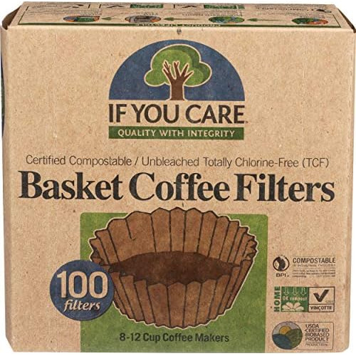 Unbleached Coffee Filters Basket, 8 Inch, 100 Ct