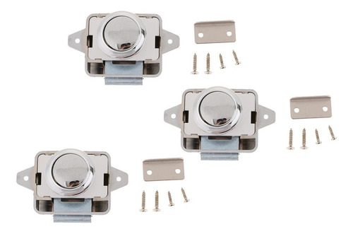 3sets Push Button Knob Lock Rv Trailer Motorhome Cajón