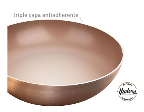 Wok Antiadherente Ceramico Hudson 28 Cm Aluminio