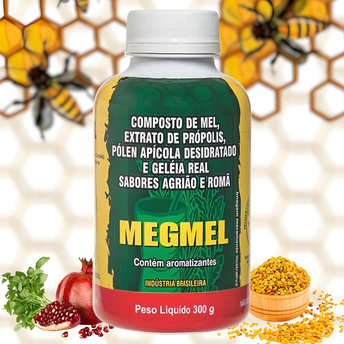 3 Megmel - Composto De Mel, Própolis, Pólen E Geleia Real