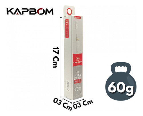 Cabo Tipo-c 3a 2m Kapbom: Conexão Rápida E Prática