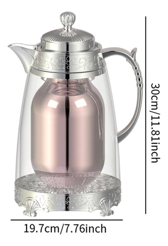 Café Aislado Tetera De Tetera 1l Café De Bebida Plateado