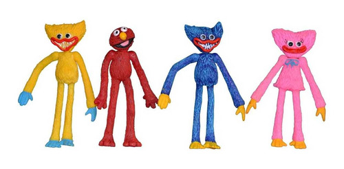 Set Huggy Wuggy Juguetes 4 Figuras Huggy Kissy Elmo