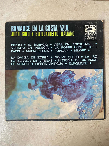 Disco Acetato Juan Solo Y Su Qiinteto Italiano Romance Costa