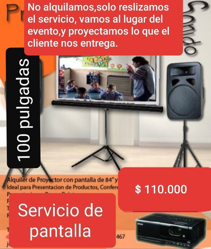 Pantalla Gigante Y Proyector, Servicio Para Eventos