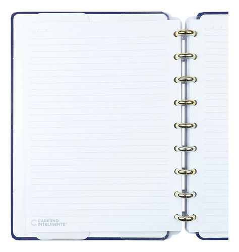 Caderno Inteligente Intense Blue Grande 11 Discos 80 Folhas Azul