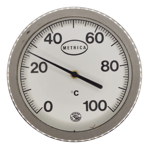Termómetro Bimetálico Metrica De 0 A 100°c - V: 6 In C: 5 In