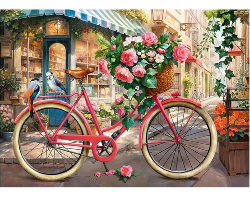 Rompecabezas Cherry Pazzi 500 Ps Reparto De Flores Bicicleta