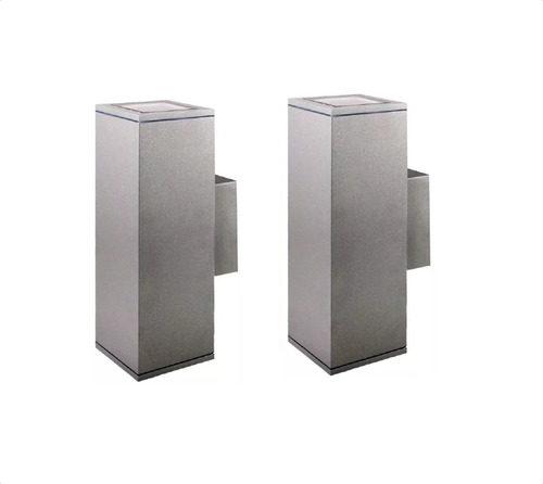 Foco Aplique Rectangular Bidireccional Acero Inox Ip54 X2