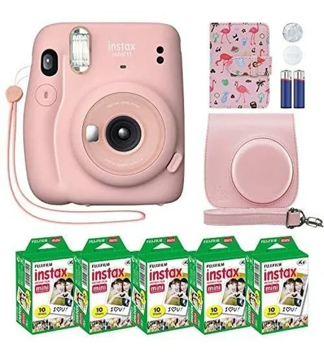 Cámara instantánea Fujifilm Instax Mini 11 + 50 films + bolso rosa