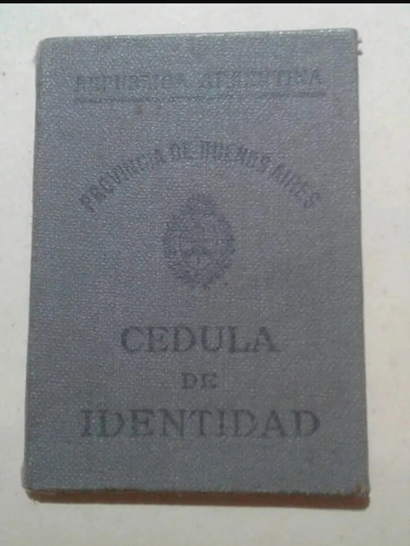 Antigua Cedula De Identidad De 1917