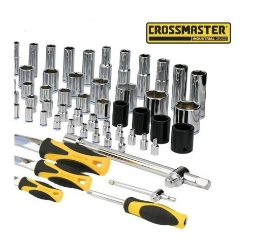 Imagen 6 de 9 de Juego Tubos Bocallaves Puntas 1/4-1/2-3/8 Crossmaster 150 Pz