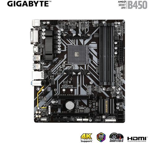Imagem 2 de 5 de Placa Mãe Gigabyte (am4) B450m Ds3h V2