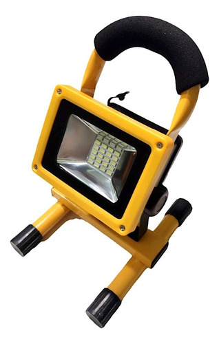 Foco Reflector Portatil Con Baliza Led De 30w Recargable Color de la carcasa Amarillo Color de la luz Blanco neutro