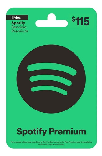 Tarjeta Spotify $115