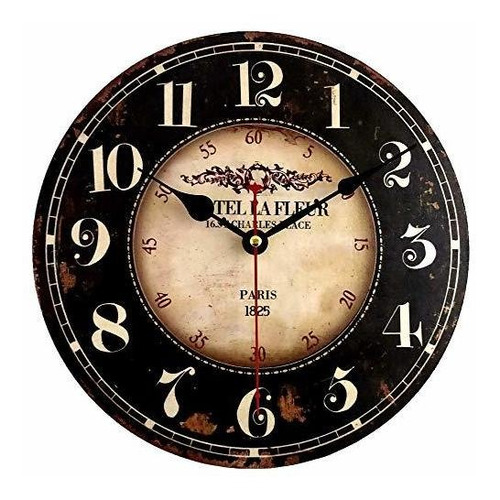 Reloj De Pared - Reloj De Pared Decorativo Paris Redondo Neg