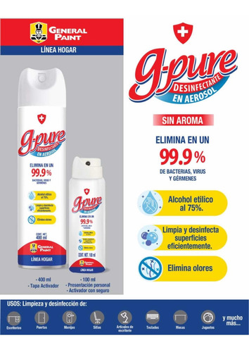 Desinfectante En Aerosol (antiviral) 12pz