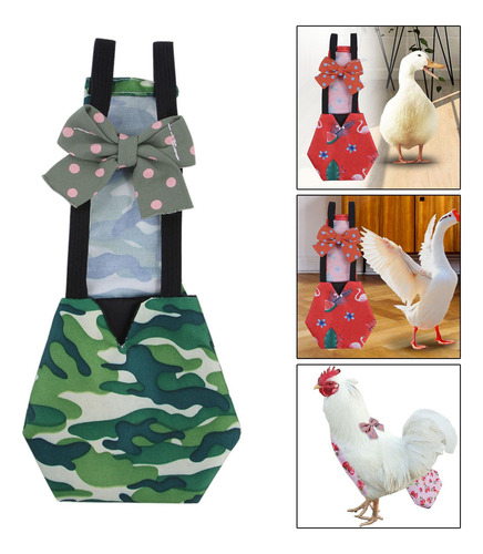 Pañal De De Pollo Reutilizable, Pañal De Aves De Verde M