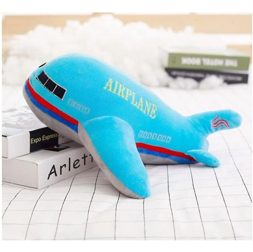 Dongcrystal 15.7 Avión Modelo De Peluche Azul  Almohada De