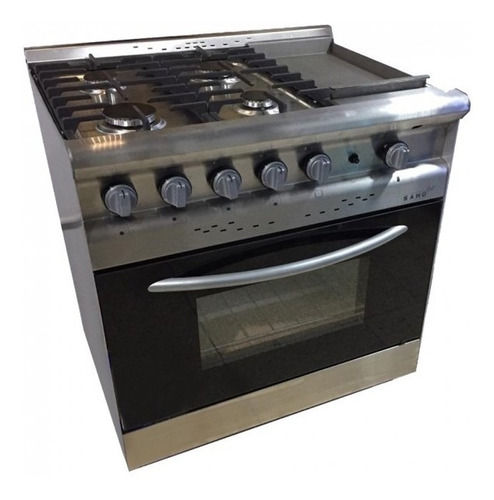 Imagen 2 de 2 de Cocina industrial Saho Jitaku 820 a gas/eléctrica 4 hornallas acero inoxidable 220V puerta con visor 304L
