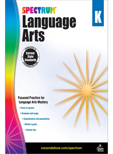 Spectrum Language Arts - Grade K, De Spectrum., Vol. 1. Editorial Carson Dellosa Education, Capa Mole, Edição 1 Em Inglês, 2015