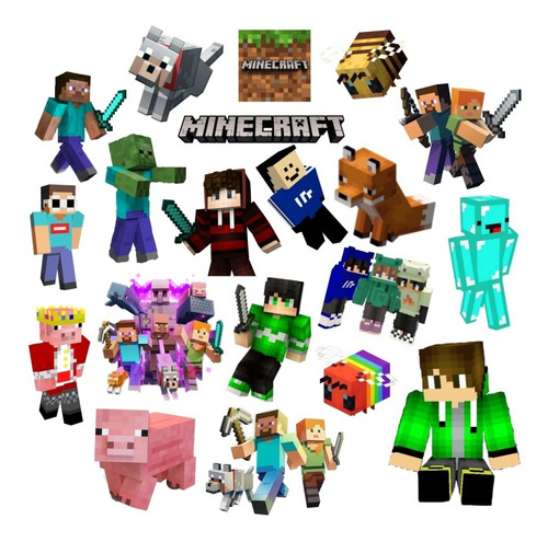 Stickers Minecraft Pack De 20 Unidades Surtidos 