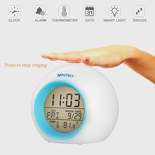Despertador Digital Ninonly Luz, Fecha, Temperatura