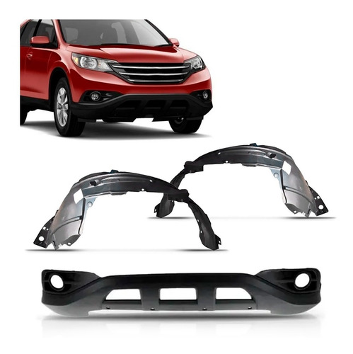 Kit Spoiler Parachoque Crv 2012 A 2015 Com Par Parabarros