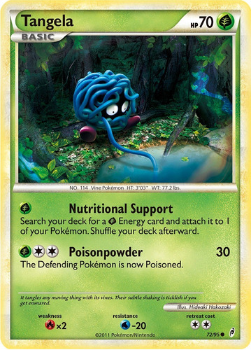 Cartas Pokemon Call Of Legends Tangela 72/95