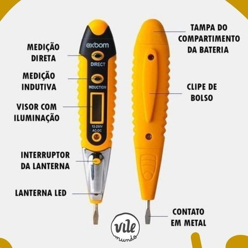 Imagem 2 de 9 de Chave Teste Detector De Energia 12v A 250v Exbom