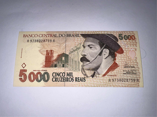 Cédula 5000 Cruzeiros Reais Gaucho Fe Cat C239 T36
