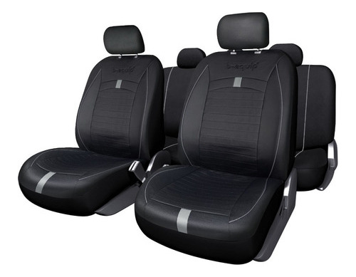 Fundas Cubreasiento B-equip Ecocuero Negro Universales - Sp