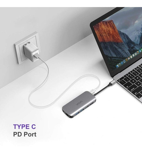 Hub Usb Tipo C Vava 9 Em 1 - Hdmi 4k Usb 3.0 Sd Card Rj45