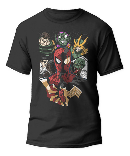 Polera Spiderman Y Los Villanos Super Heroes Hombres Niños