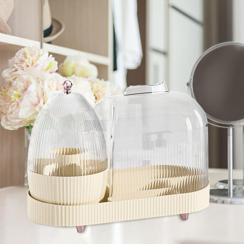 Organizador De Maquillaje Giratorio Juego De Dos Cajas