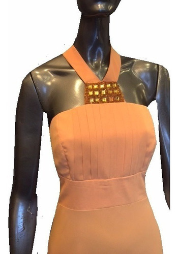 Elegante - Vestido Crepe Forrado Media Pierna