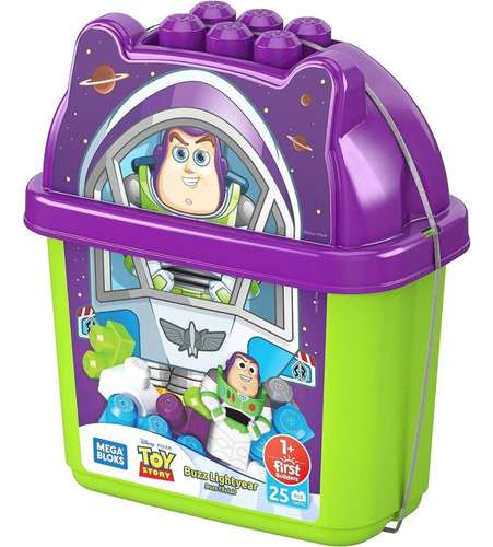 Cubeta Mega Bloks Buzz Lightyear, 25 unidades, Gwf92 Mattel