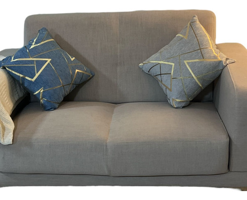 Almohadon Con Funda Y Relleno + Cierre X1 Decorar Unicos Color Gris Diseño De La Tela Rayas