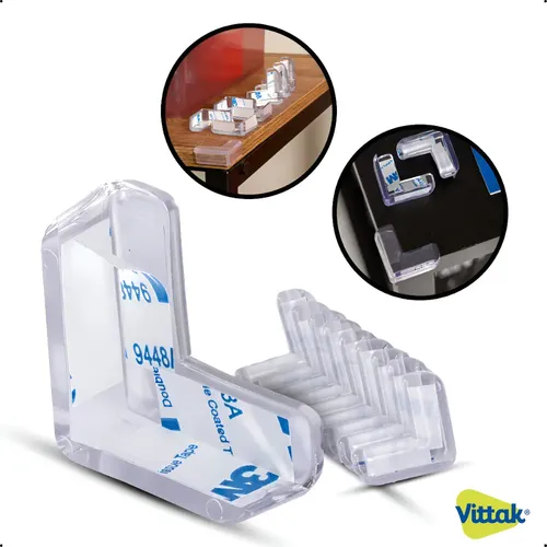 Vittak Kit 10 Protetor Quina Mesa Móveis Cantoneira Quadrado Sili...