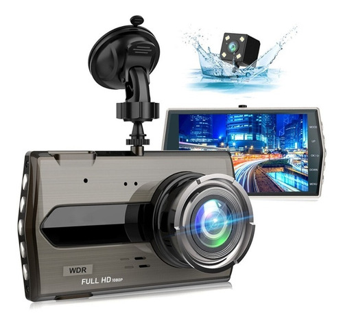 Cámara Seguridad Dash Cam Hd 1080p + Cámara Retroceso