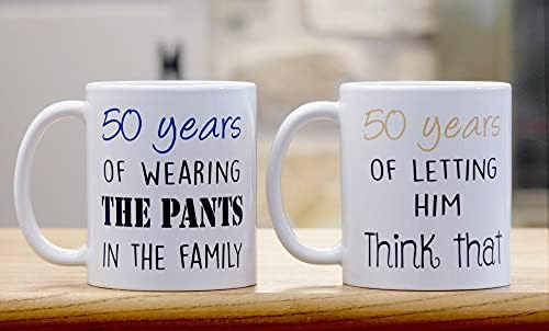 Juego De Tazas De Café De Aniversario De 50 Años: Llevar Los