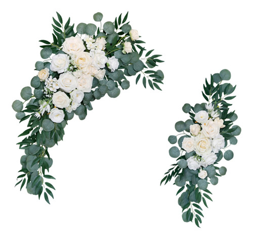 2 Piezas Arco De Boda Flores Moderno Hecho A Mano Hojas