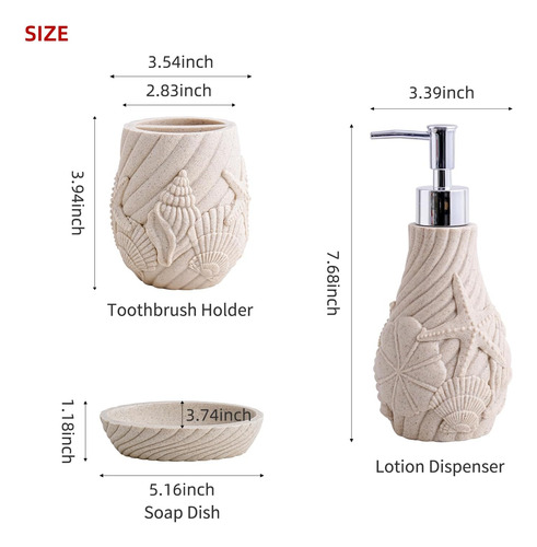 Juego De Accesorios De Baño, 3 Piezas, Patrones 3d Inspirado