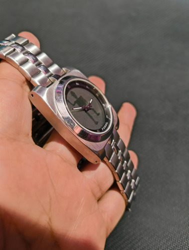 Reloj Fossil Big Tic Robot Plateado Plateado Blanco (Usado)