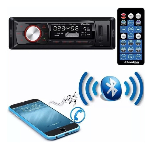 Toca Radio Roadstar Bluetooth Rs-2709 Fm Usb Carrega Celular