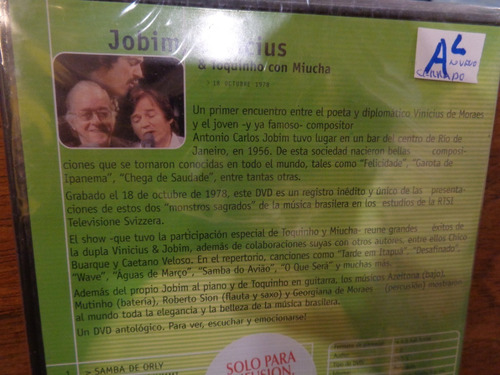 Jobim Vinicius  & Toquinho Miucha 18-10-78 Dvd Nuevo Música 