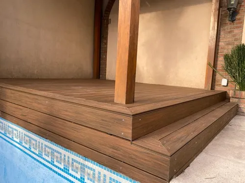 Deck Pvc Wpc Listón Co Extrusión Símil Madera Doble Faz