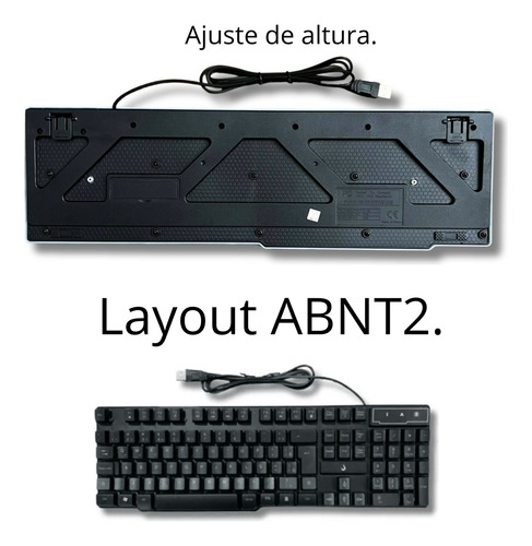 Teclado E Mouse Gamer Rgb - Usb Rise Mode+xbom Top 2025 Preto Preto