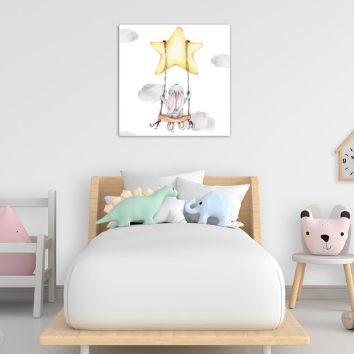 Cuadro Para Bebes Decorativos Animales Tiernos Bebes 60x60d3